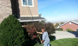 Window Cleaning with a Water Fed Pole